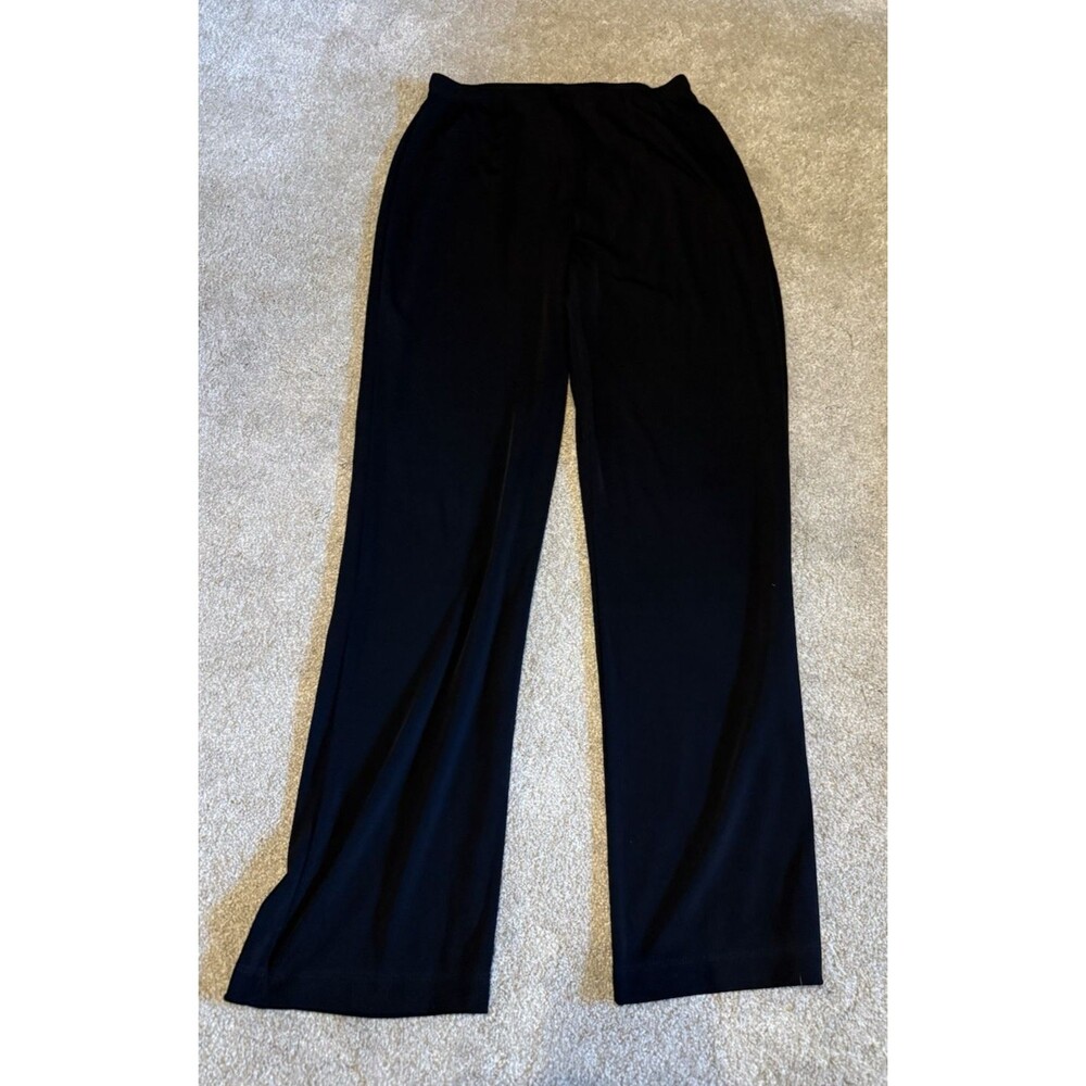 Chicos Size 1 women's size 8 Easywear Black Pants Pull On Straight Leg